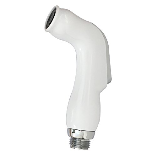 Toilet Handheld Bidet Sprayer Head Replacement Part Shattaf Cloth Diaper Spray ABS Material, White & Polished Chrome