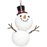 The Bridge Collection Volleyball Snowman Ornament - Unique and Fun Volleyball Smiling Snowman Christmas Tree Ornament - Keepsake Sports Ornaments