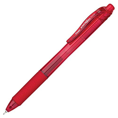 Pentel EnerGel-X Retractable Liquid Gel Pen Needle Tip Red