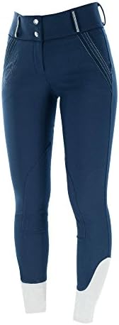 Horze Crescendo Celine Women's Self Knee Patch Breeches, Dark Blue, US22/ER34