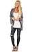 ECOWISH Womens Floral Print Loose Puff Sleeve Kimono Cardigan Lace Patchwork Cover Up Blouse, Gray, US M