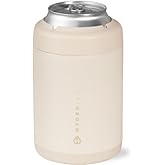 HydroJug Standard Can Cooler - 2-in-1 Insulated Can Cooler Cup - Stainless Steel Can Holder with Non-Slip Rubber Base - Screw-Top Lid - Dishwasher Safe - 12oz, Cream