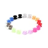 Ruifan Ultra Thin Silicone Ear Skin Flexible Flesh Tunnel Expander Stretching Gauge Earlets Plug Set Mix Color Gauges Kit 0G - 9 Pairs