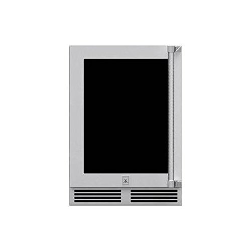 Hestan 24-inch 5.0 Cu. Ft. Left Hinge Outdoor Rated Dual Zone Glass Door Refrigerator With Wine Storage - Grwgl24
