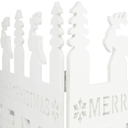 handrong Christmas Tree Fence White Decorative Xmas Tree Fencing for Home Garden Yard Office Decoration Gift Storage, Square 15.6×15.6×15.6×15.6 Inch - Thumbnail 2