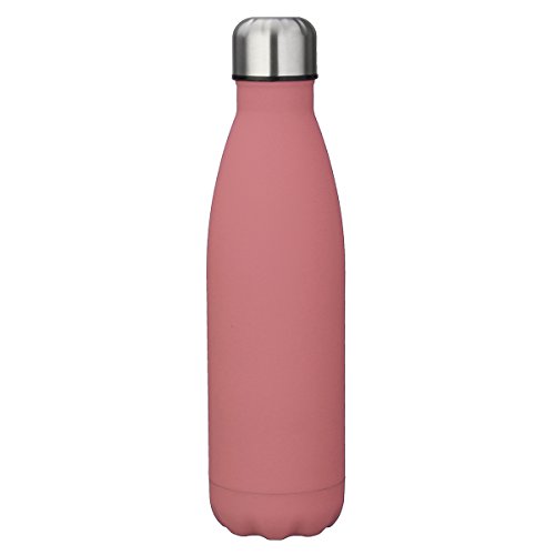 king do way 17oz Double Wall Vacuum Cool Insulation Stainless Steel Water Bottle Leak- Proof and No Sweating Perfect for Summer Outdoor Sports Camping Hiking Cycling (Pink)