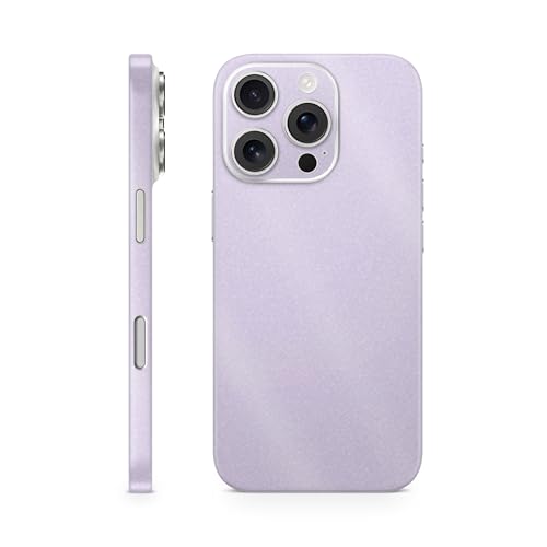 Glossy Glitter Phone Skin Compatible with Apple iPhone 16 Pro - Solid Lilac - P…