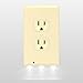 SnapPower Guidelight - Outlet Wall Plate With LED Night Lights - No Batteries Or Wires - Installs In Seconds - (Duplex, Ivory) (1 Pack)