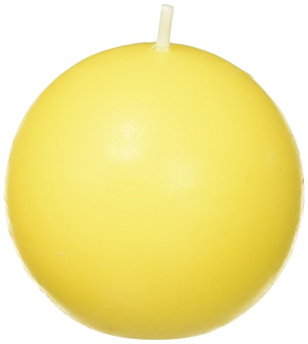 Zest Candle 12-Piece Ball Candles, 2-Inch, Yellow