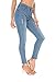 Women's-Ripped-Skinny-Distressed-Jeans Denim Slim fit high Waisted Butt Lift Stretch Cute Jeans (Blue, US 6)