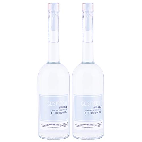 Nehrbaß - 2er Set Mirabellenbrand 0,7 Liter - Premium Edelbrand 40% Vol. - Obstbrand aus ausgesuchten Mirabellen…