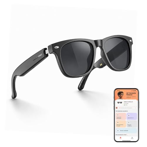 CLDP Gafas Inteligentes Traductoras 164 Idiomas Bluetooth 5.3, Traducción Instantánea para Viajes y Negocios, Llamadas Manos Libres, Reproducción Musical, Control Táctil, Autonomía 60 Horas