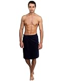 TowelSelections Cotton Terry Velour Bath Towel Shower Wrap for Men Large/X-Large Navy