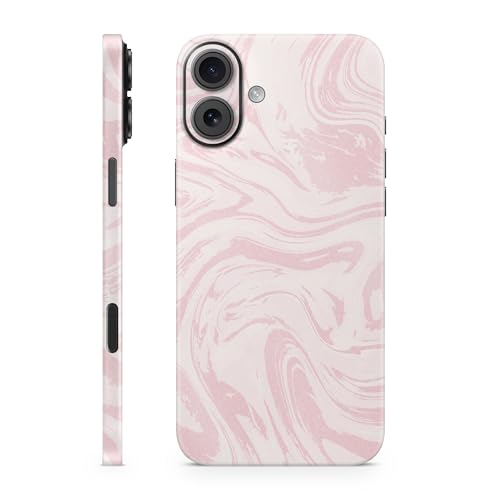 Glossy Glitter Phone Skin Compatible with Apple iPhone 16 Plus - Silky Pink - P…