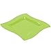 Party Perfect Premium Wavy Square Plates Tableware, Kiwi Green, Plastic , 10