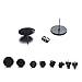 Finyosee 20 Pieces 316 Stainless Steel Blank Stud Earring Bezel Setting Post Cup Fit for 12mm, 20 Pieces Butterfly Earring Backs for Jewelry Making and DIY Findings(Black)