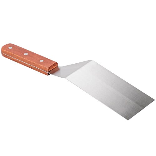 Ifavor123 Stainless Steel Spatula for BBQ Grill - 7/12-Inch Square End Spatulas with Wooden Handle (1) - Thumbnail 2
