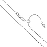 Sterling Silver Adjustable Magic Round Snake Chain 0.9mm Solid 925 Italy Necklace 22