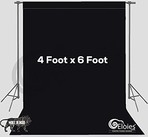 Eloies® Professional (Heavy Duty Thick Lekra Polyester Fabric) Black Backdrop for Photography Video Making Photoshoot Background for Photography Recording Photo, Photoshoot (4 Feet x 6 Feet.)