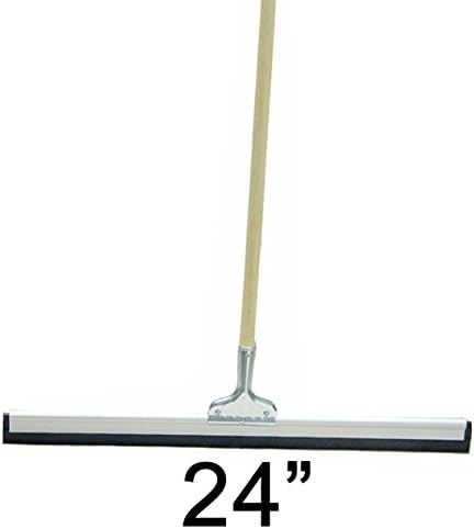 24" Floor Squeegee Straight Wood Handle Scratch Resistant Squeegee