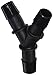 Eldon James Y0-8BN Black Nylon Equal Barbed Y-Connector, 1/2