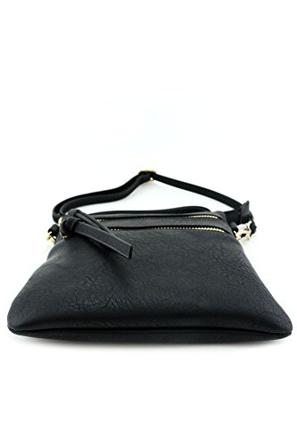 Functional Multi Pocket Crossbody Bag Black