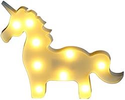 Unicorn Party Supplies, Fantasy Themed Décor Marquee Light Desk Table Lamp Mystical Enchanted Gift for Child Kids Baby Girls Bedroom Birthday