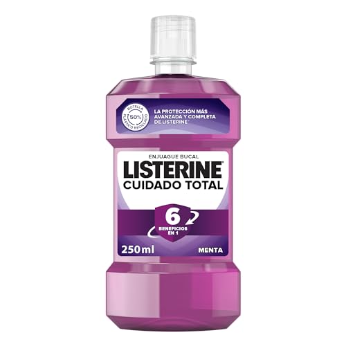 Cuidado Total (1 x 250ml), enjuague bucal con flúor, colutorio bucal con 6 beneficios en 1, elixir bucal para una limpieza bucal completa