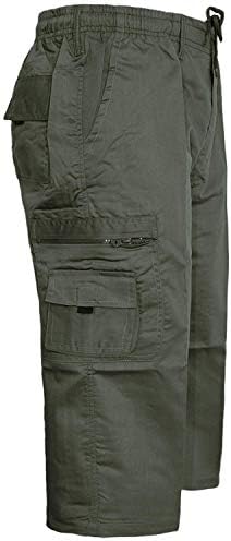 Style Spot Mens Plain Shorts Cargo Combat Casual 3/4 Three Quarter Length 6 Pockets Lightweight Shorts