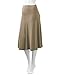 Lock and Love LL WB1105 Womens Lightweight Fold Over Flared Midi Skirt M TAUPE