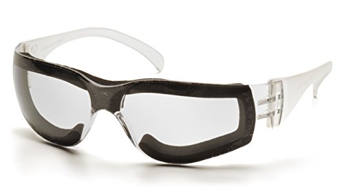 Pyramex Intruder Safety Eyewear, Clear Frame w/Full Foam Padding, Clear-Hardcoated Anti-Fog Lens