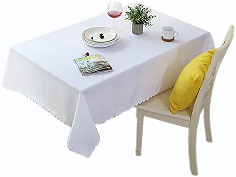 Polyester Fabric Table Cloth,Rectangular,Square,Round Tablecloth,Wrinkle-Free & Stain Resistant,Perfect For,Brunch, Catering Events, Dinner Parties, Buffets, Weddings Or Everyday Use,White,180X320cm(7