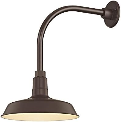 Barn Light Outdoor Wall Light Bronze with Gooseneck Arm 12" Shade