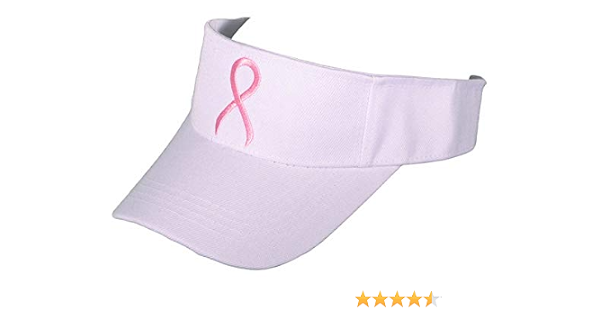 Pink Ribbon Visor White Golf Hat Breast 