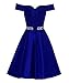 Changuan Women's Short Beaded Prom Dresses Off The Shoulder Backless Homecoming Dress Royal Blue-6