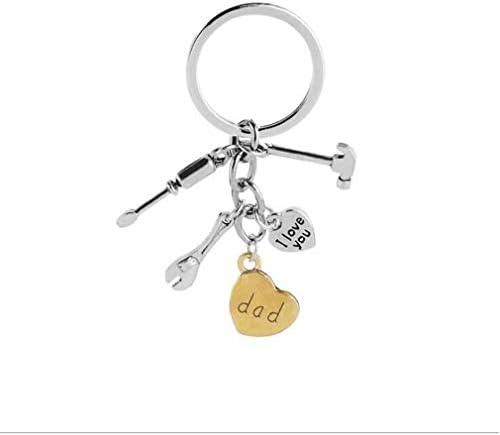 TraveT Lovely Gift for Dad,I Love You Dad Keychain Heart Charm Key Ring Gifts for Men Jewelry