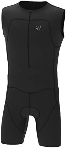 DHERAMen's Trisuit Triathlon padded sleeveless suit Duathlon Running Swimming Cycling skin suit