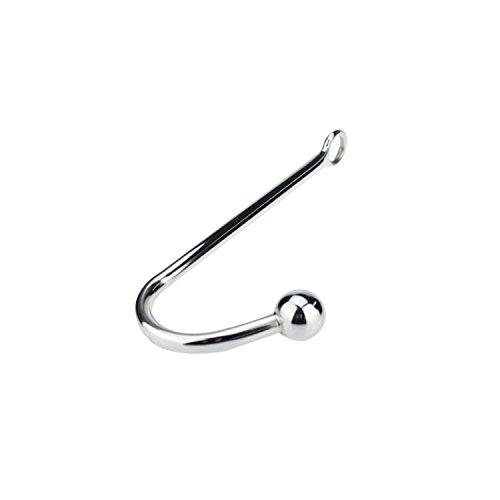3 Size Sexy Slave Bondage Anal Hook Stainless Steel Anal Hook with Ball Hole Metal Butt Anal Plug Sex Toys Adult Game Goods,1 Ball