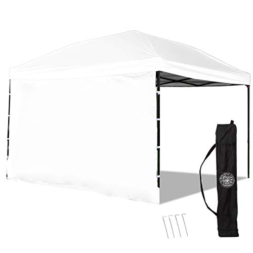 Punchau Pop Up Canopy Tent with Removable Sidewall 10 x 10 Feet, White - UV Coated, Waterproof Instant Outdoor Party Gazebo Tent