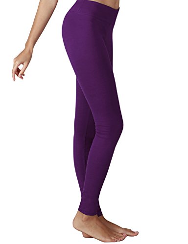 Yogareflex Women's Active Yoga Running Pants Workout Leggings â€“ Hidden Pocket , Deeppurple , Large