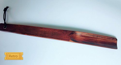 Alsomtec Wooden Shoe Horn, long Handled Shoehorn 15 inches (Retro)