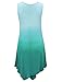 Lock and Love LL WT1053 Womens Round Neck Ombre Sleeveless Tunic Tank Top XL Teal