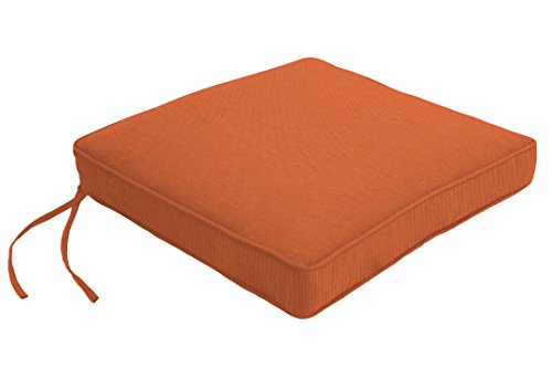 Eddie Bauer Chair PAD Double Piped 19X18X2.5, Spectrum Cayenne