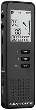 Digital Voice Recorder by Convoice,8GB Flash Memory Voice Activated Recording Audio Device,Rechargeable Double Microphone Dictaphone for Lecture,Meeting and Interview - Mp3 Player,Noise Cancelling