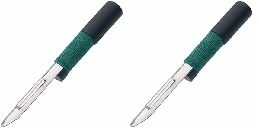 KitchenCraft Traditional Lancashire Potato Peeler, Plastic/Stainless Steel Peeler for Kitchen, Black/Green, 16cm (6.5'') (Pack of 2)