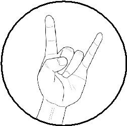 Metal Hand Sign 1.25" Pinback Button Badge / Pin - Funny Humor Heavy Bands Rock Music