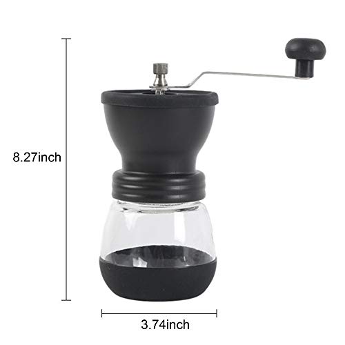 XUBX 2er Set Manuelle Kaffeemühle, verstellbarem Keramik Kern, Extra Behälter, Hand-Kaffeemühle, Mahlgradeinstellung… – Bild 3