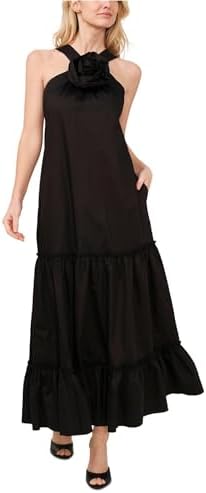 black tape maxi dress BLACK TAPE Women's Sleeveless Long Smocked Maxi Dress