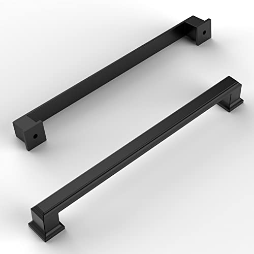 Amerdeco 10 Pack Matte Black Cabinet Pulls 7-1/2