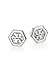 Tory Burch Hex-Logo Stud Earrings Silver With Dust Cover